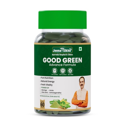 [BRSRGYALBEMGCHL7] Jeena Sikho Good Green Advance Formula Tablets | Natural Daily Nutrition for Energy, Vitality & Immunity | With Moringa, Amla, Aloe Vera & Ashwagandha | Natural Nutraceutical, 60 Tablets