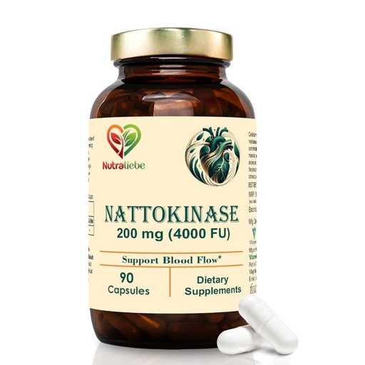 [BRSRAZADBYMB6FL4] Nattokinase 200mg with 4000 FU - Supports Circulatory Health, 90 Vegan Capsules
