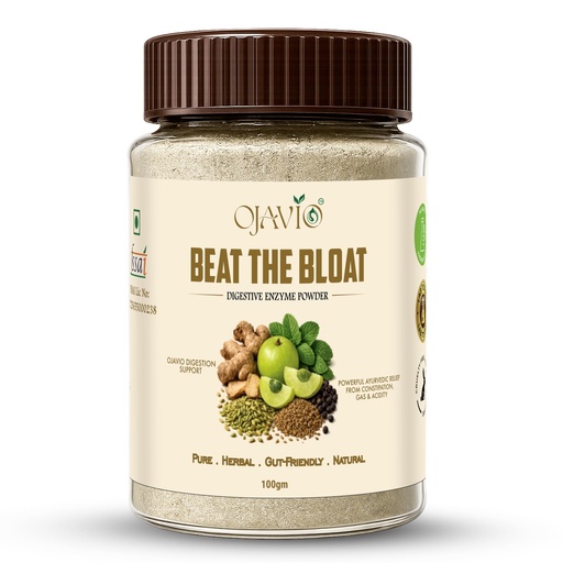 [BRSRYZQKDJ7BGH32] Beat The Bloat Digestive Enzyme Powder | Ayurvedic Herbal Digestive Supplement with 15 Natural Herbs | Supports Digestion, Gut Health, Gas, Bloating & Acidity Relief | 100g