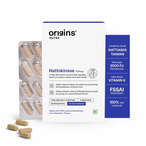 [BRSROGIDOAPAYA3A] Origins Nutra Nattiase® Nattokinase 2000FU/100 mg | Vitamin K-Free Formula