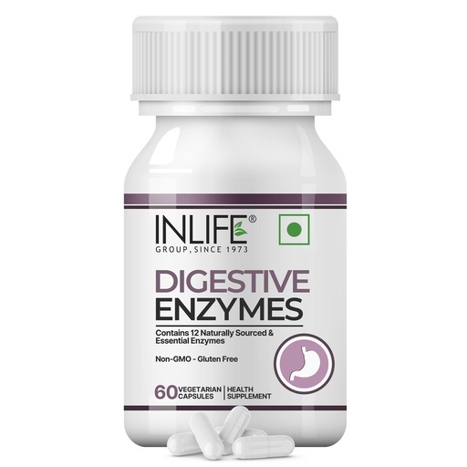 [BRSWGEIRDN6WEADB] INLIFE Digestive Enzymes Supplement, Lactase Protease Lipase, 60 Veg Caps