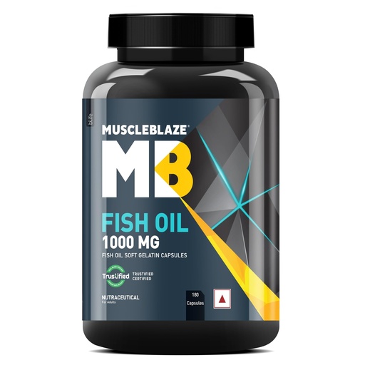 [BRSWGZ3RPIIRADLX] MuscleBlaze Omega 3 Fish Oil, 180 Capsules