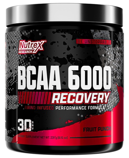 [BRSWGAQ2BADW233L] Nutrex Research - BCAA Powder 6000 Amino Acid - 6 Grams of BCAAs Amino Acids Supplement for Post Workout Recovery & Muscle Growth - Amino Energy Workout Recovery Drink (Fruit Punch - 30 Servings)