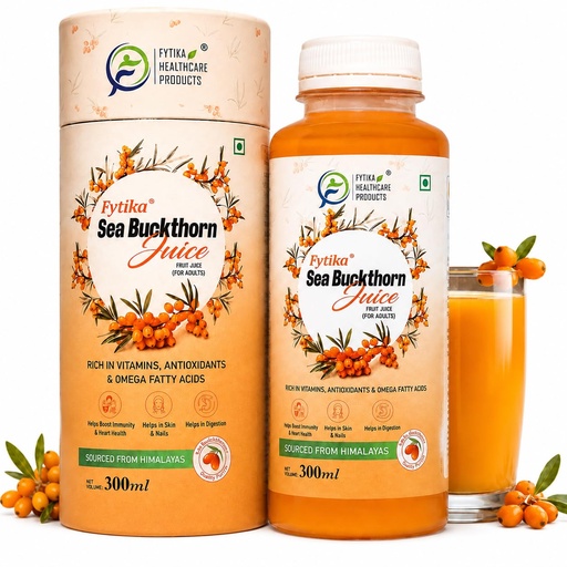 [BRSREEACAAHQOETU] Fytika Sea Buckthorn Juice - 300 ML (PACK OF 1) | Pulp Concentrate Made for Your Total Body Care & Wellness | Rich in Vitamin C, Omega 3, 6, 7, 9 & Antioxidants | For Men & Women