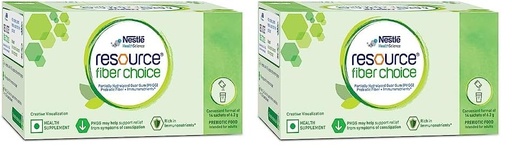 [BRSREZALOYBA2EIV] RESOURCE Nestlé Fiber Choice | Partially Hydrolyzed Guar Gum (PHGG), Prebiotic Fiber + Immunonutrients* | Contains 14 sachets | 86.8g (Pack of 2)