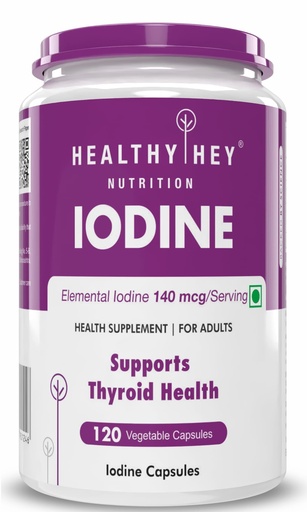 [BRSWYCQ7CEAWGE35] HealthyHey Nutrition Iodine | Supplement to Support The Thyroid and Maintain Healthy Cellular Metabolism* | 120 Veg Capsules
