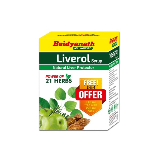 [BRSWKHYPAQHW23YY] Baidyanath Liverol Syrup - 220 ml with Syrup - 110 ml (Pack of 2)