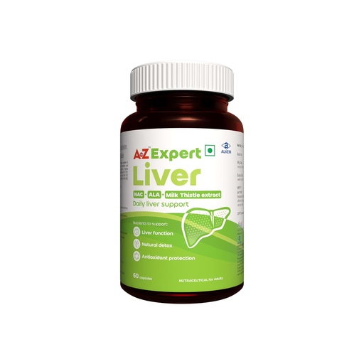 [BRSRY2QNDMPRAEQV] A to Z Expert Liver | Liver Health Supplement with Milk Thistle 300mg, N-Acetyl L-Cysteine (NAC) 300mg, Alpha Lipoic Acid, Choline, Vitamin E & Herbal Extracts | Liver Support Capsules | 60 Veg Capsules