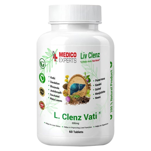 [BRSRAALRO4PR4ETA] L. Clenz Vati Ayurvedic Liver Detox Supplement | 11 Herbs (Dandelion, Kutki, Punarnava & more) | Fatty Liver Detox Tablets | For Daily Support After Heavy Meals & Alcohol | 60 Tablets