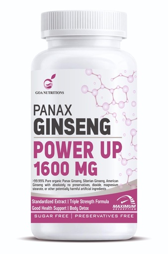 [BRSW2HYLOIBGOFDJ] Goa Nutritions Red Korean Panax Ginseng (99% Ginseng) Triple Blend Powder with Panax, American, Siberian Root Extract, Ashwagandha & Ginkgo Biloba Supplements Natural Multivitamin for Men 60 Tablets