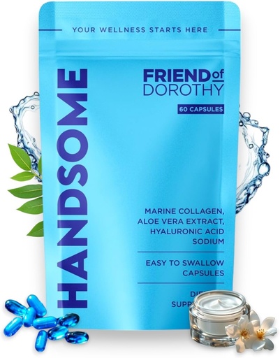 [BRSRAZILBUFBEFLF] Handsome, Marine Collagen Tablets Enhanced with Aloe Vera, Hydrolyzed Collagen Supplements for Men, 60 Capsules per Pouch