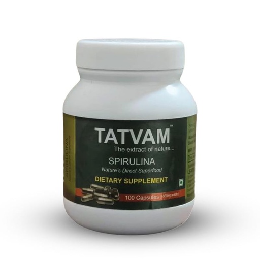 [BRSROZQFBAPQEA35] Tatvam Capsules for Daily Vitality and Wellness Support | Spirulina-Based Nutrition Formula | Antioxidant Detox And Energy Boost (100 Capsules)