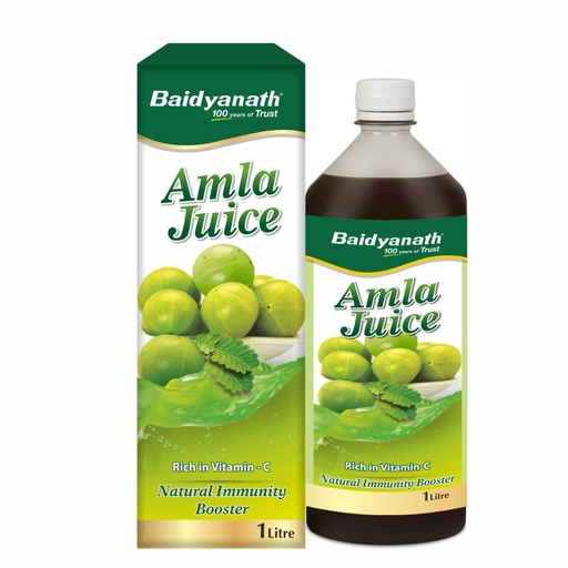 [BRSW2GADB4HQM3TJ] Baidyanath Ayurved Amla Juice 1L | Indian Gooseberry Juice | Natural Vitamin C and Antioxidant Rich | No Added Sugar | Supports Immunity, Skin and Digestion