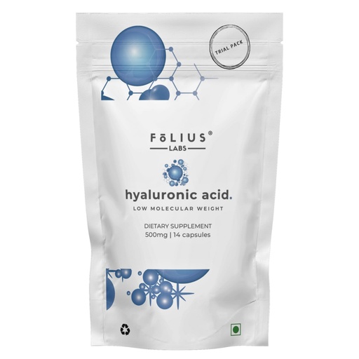 [BRSROCQDOACAI3Y6] FOLIUS LABS Clean Label Ultra High Purity Hyaluronic Acid Capsules 500mg