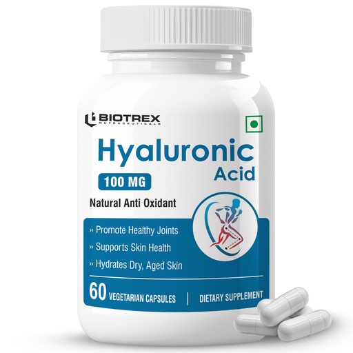 [BRSWGZILAECQYAYU] Biotrex Hyaluronic Acid - 100mg (60 Capsules), Dietary food supplement