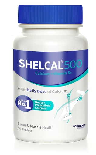 [BRSREGL4OIGRAELB] Shelcal 500 calcium with Vitamin D3 (30 tablets) | For Healthy and Strong Bone, Joint & Muscles | India's No. 1 Doctor's Prescribed calcium Supplement - By Torrent Pharma