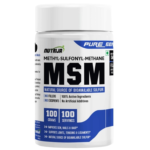 [BRSW2FQFOAGRSYL5] NutriJa MSM Powder (Methylsulfonylmethane) 1000mg Per Serving | Unflavoured | Supports Joint Health, Skin Health & Active Lifestyle | 100g