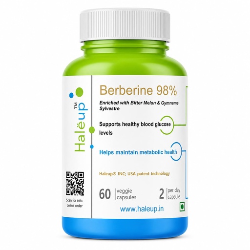 [BRSRYZLYA4JQ4CLZ] Berberine 98% high bioavailability 6-in-1 with Bitter Melon Extract, 60 capsules, Chromium Picolate and Vitamin B12 | Berberine Capsules 400 mg