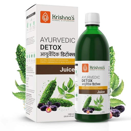 [BRSROFABPJ5GAE3V] KRISHNA'S HERBAL & AYURVEDA Ayurvedic Detox Juice 1000 ml | Ayurvedic Detoxification | Perfect combination of giloy, karela, jamun & neem