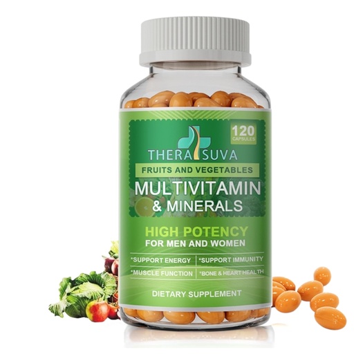 [BRSROCQ2CEBQGH37] All Natural Multivitamins & Minerals + B Complex + Calcium + Magnesium + Zinc, 100% Vegan Sourced Whole Food Supplement, Complete Nutritional Support for Men & Women, 2 Month Supply, 120 Softgels