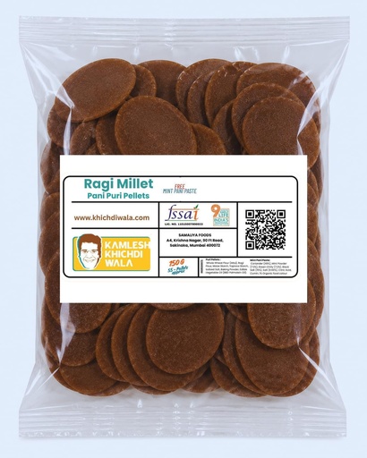 [BRSRGBAHBMOQ4YL4] Ragi Pani Puri Pellets Pack of 3 (150gm) with Mint Paste | Air Fryer Friendly | Low Oil/Zero Oil Option | Ready to Fry or Air Fry | Millet Golgappa | No Maida | Healthy Snack