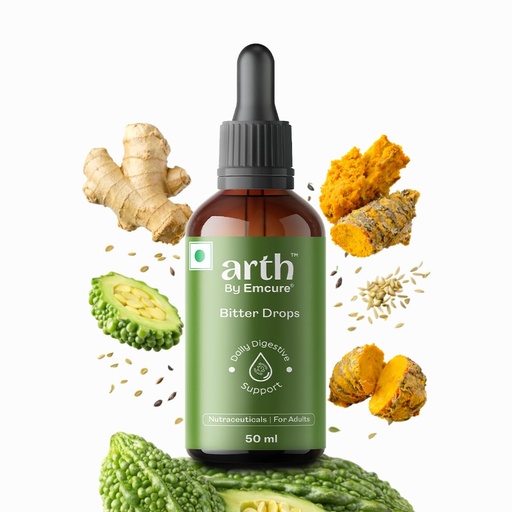 [BRSREGAPAB6BQDQ6] Arth Bitter Drops Weight Management Supplement - 15 Days Pack | Reduces Cravings Naturally | Improves Digestion & Bloating | With 14 Herbal Bitters, Karela, Dry Ginger, Haldi | 50ML