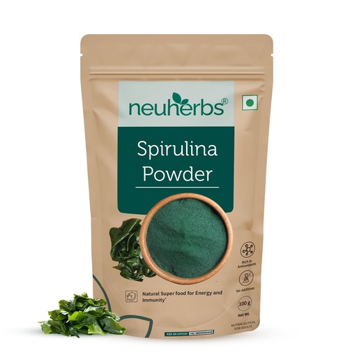 [BRSROBD5DEJWGFLA] Neuherbs Spirulina Powder - 100g | Supports Energy, Immunity & Detox | Rich in Iron, Calcium, Potassium & Omega 3 6 9 | 100% Pure & Natural With No Artificial Additives