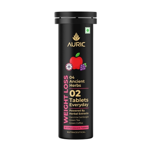 [BRSW2AQ6AUIR4C3H] Auric Get Slim Effervescent | 20 Tablets Power of Green Coffee, Green Tea, Grape Seed & Garcinia Cambogia | For Men & Women
