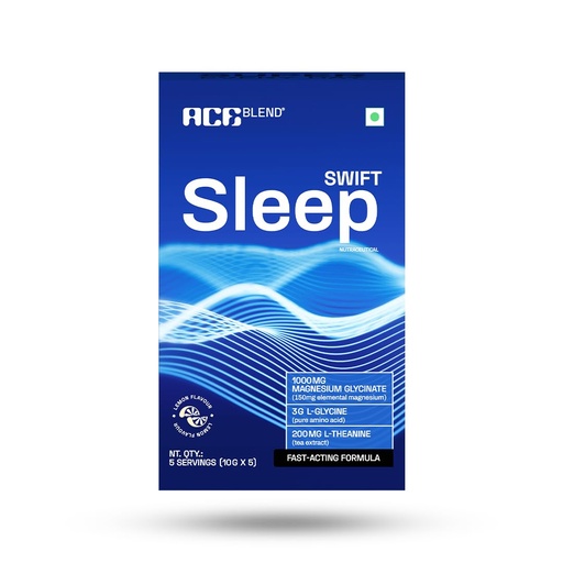 [BRSRGZQHOIORYFDZ] Ace Blend Swift Sleep 5 Servings | Natural Sleep Supplement With Magnesium Glycinate, L-Theanine And Glycine | Deep Sleep Support | Stress Relief | Relaxation | Restful Night - For Men & Women
