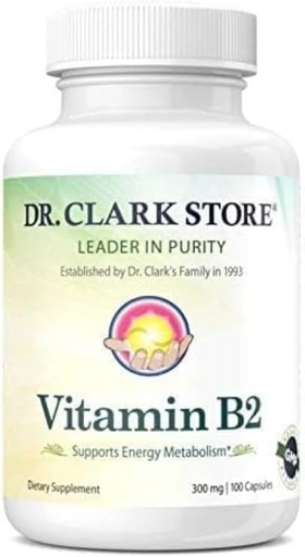 [BRSWIZQ2CMFWIEYV] Dr. Clark Vitamin B2 supplement, 300mg, 100 Gelatin Capsules