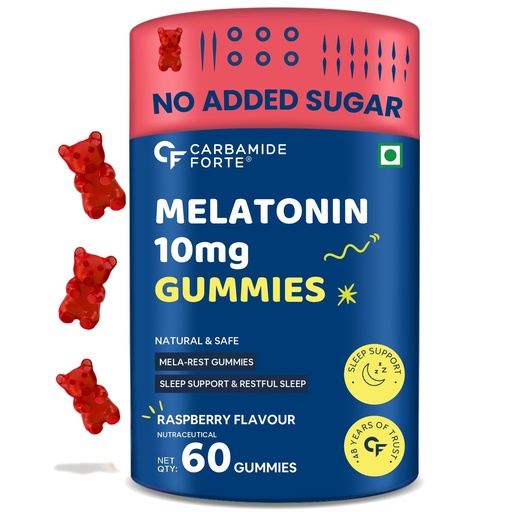 [BRSWYHQBPMAQE2D3] Carbamide Forte 10mg Melatonin Gummies to Sleep for Men and Women - 60 Veg Gummies | Sleep Supplements For Men & Women