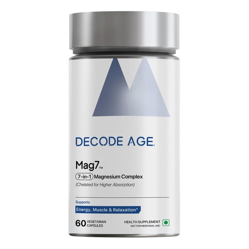 [BRSRAFIOA4HAKH33] Decode Age Mag7 | Magnesium Glycinate with Citrate & Malate | Chelated for High Absorption | Magnesium Complex Supplement - Supports Sleep, Mood, Muscle Recovery & Bone Health