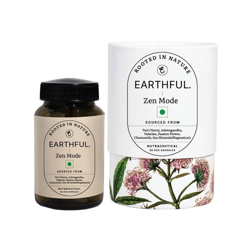 [BRSRMYIEBMCQGA35] Earthful Melatonin Supplement 8mg For Deep Sleep | With Ashwagandha, Valerian Root & Chamomile Extract |100% Plant-Based, Non-Addictive Formula for Men, Women - 30 Capsules