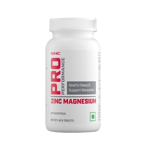 [BRSWYFT7BUPQGHT2] GNC Zinc Magnesium Complex (ZMA) with Vitamin B6, L-Theanine, L-Tryptophan & Hops Flower Extract | 60 Veg Tablets | Supports Restful Sleep, Calmness & Nerve Function | USA Formulated