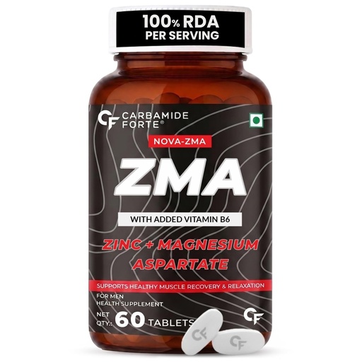 [BRSRMZYTAQDRUG3P] Carbamide Forte ZMA and Zinc Supplement for Men | Zinc and Magnesium Supplements with Vitamin B6 | Zinc tablets May Support Muscle Recovery and Sleep Quality | 60 Tablets