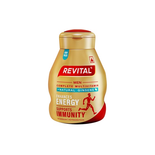 [BRSWIZAYCIMAAYD6] Revital for Men with Multivitamins, Calcium, Zinc & Natural Ginseng for Daily Immunity Strong Bones, and Enhances Energy Level - 30 Capsules