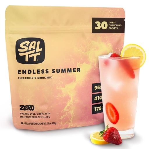 [BRSROAY3CF5QMHQY] SALTT Electrolytes Powder Flavored Drink Mix - Endless Summer - 30 Hydration Packets - Magnesium, Potassium, Sodium, Trace Minerals - Zero Sugar & Gluten Free - Travel Essentials