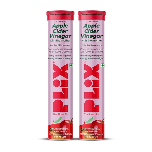 [BRSW2HA7CBYQACD7] The Plant Fix Plix L-Carnitine Acv Effervescent Tablets Helps To Turn Food Into Energy| Pack Of 2, 2 Count, 15 Capsules