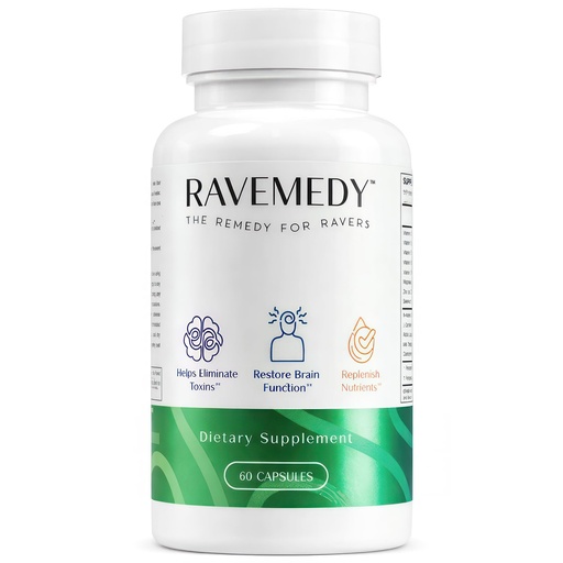 [BRSRAA32CN7R62YV] Rave Supplement, Rave Essentials, Festival Essentials, After Party Supplement with NAC 500mg, Vitamins for Ravers, 5-HTP-Free Formula - 60 Capsules