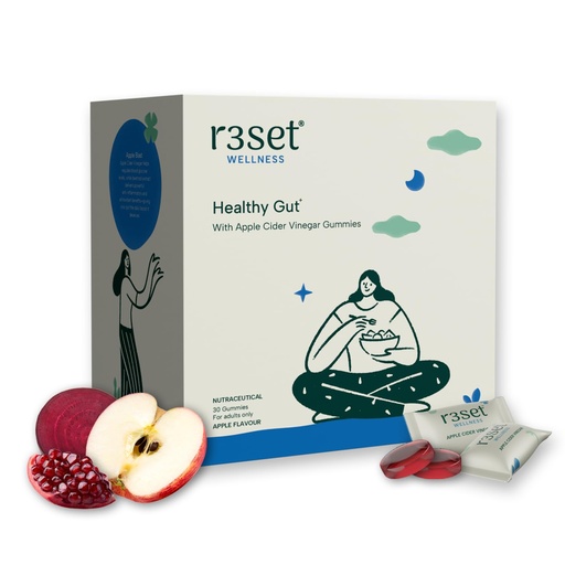 [BRSREEIPDEIQY3TG] R3SET Apple Cider Vinegar Gummies for Poor Digestion, Weight Gain - 30 Days