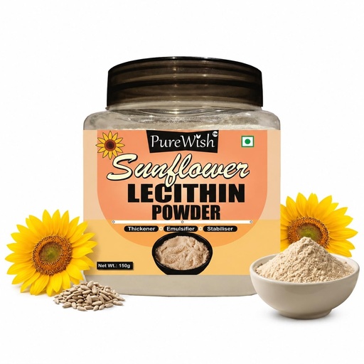 [BRSREAYZC4CAK3Y4] Sunflower Lecithin Powder, 150g (Thickener | Emulsifier | Stabiliser | Natural Food Additive | Add to Bakery, Chocolate & Confectionery Products)