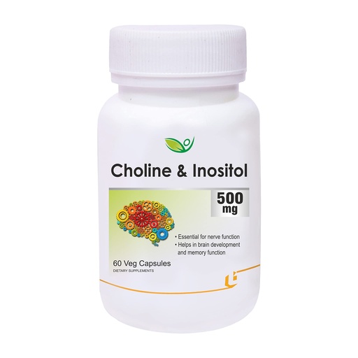 [BRSWGZIOC4HROE3F] Biotrex Nutraceuticals Choline And Inositol 500mg | Brain & Nerve Function | Better Motor Signal | Liver & Heart Health | Lab Tested | 60 Veg Capsules