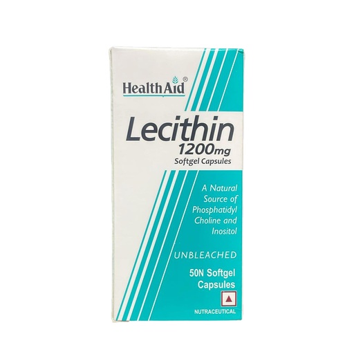 [BRSWIYAYCQABWFTI] HealthAid Lecithin 1200mg – 50 Softgel Capsules | Non-GMO Lecithin Supplement | Supports Brain Function, Liver Health, Fat Metabolism & Digestive Wellness
