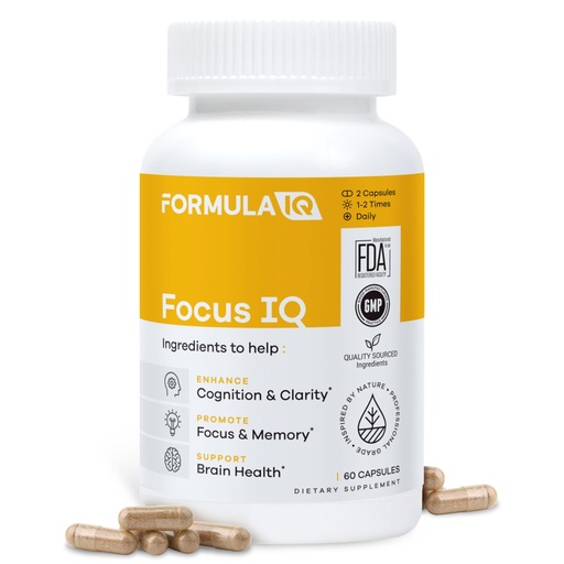 [BRSRA2Q5AEOR6AIZ] Formula IQ - Focus IQ - Brain Supplements for Memory and Focus - Memory Supplements - Cognitive Support - 60 Capsules