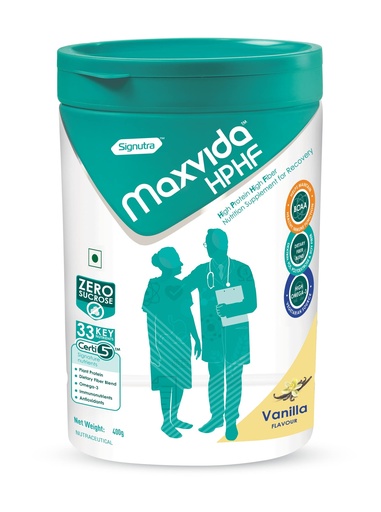 [BRSRMYYROUNGAF34] Maxvida HPHF-High Protein High Fiber Nutritional Supplement for Recovery-Jar (400g,Vanilla Flavour)
