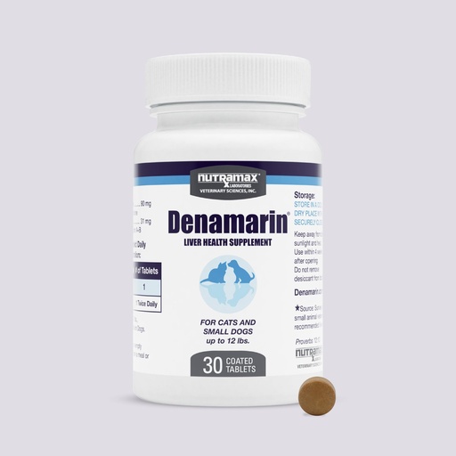 [BRSRMGQCCR6GAFD7] Nutramax Denamarin for Small Dogs and Cats, Liver Health Supplement with S-adenosylmethionine (SAMe) plus Silybin, Liver Support for Dogs and Cats, Coated Tablets, 30 Count