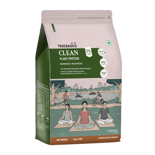 [BRSREHY3CUAWYCDP] TrueBasics Clean Plant Protein Powder, Chocolate, 1kg