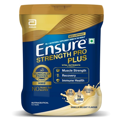 [BRSW2FILAV7ROGY2] Ensure Strength Pro Plus 1000g Vanilla | Clinically proven | High Quality Triple protein blend | 3g CaHMB | Muscle Strength, Recovery, Immune health | Gluten Free, Transfat free | No. 1 Nutritional Supplement Drink in the World