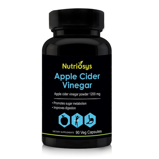 [BRSWGFA5CMJQE23F] Nutriosys Apple Cider Vinegar 1200mg - 90 Veg Capsules (Pack of 1)