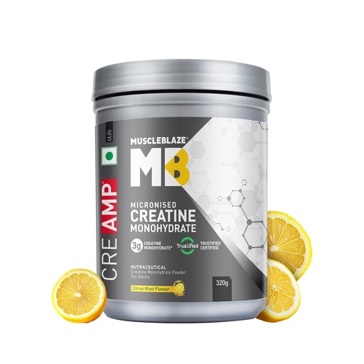 [BRSROCAZOUCBYH3B] MuscleBlaze Micronised Creatine Monohydrate CreAMP Powder, 320g
